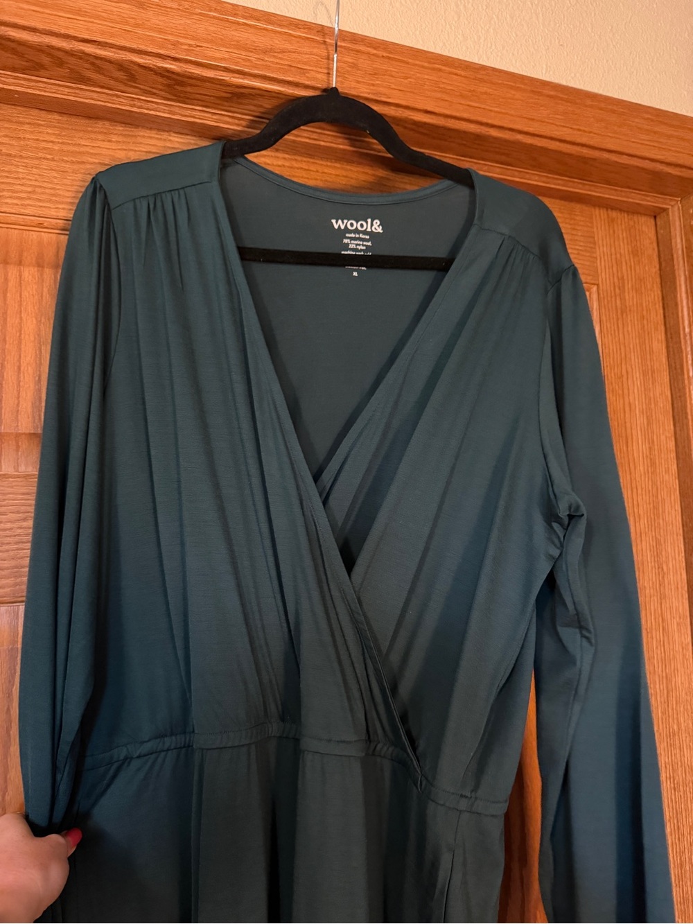 Wool& Paisley Jumpsuit - Long Sleeve Wrap style in XL. - Picture 4 of 4
